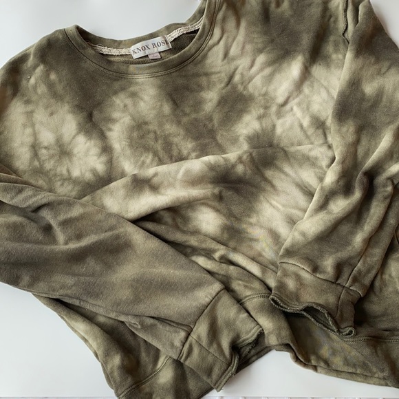 Knox Rose Tops - Green, Tie Die Crew Neck, size L